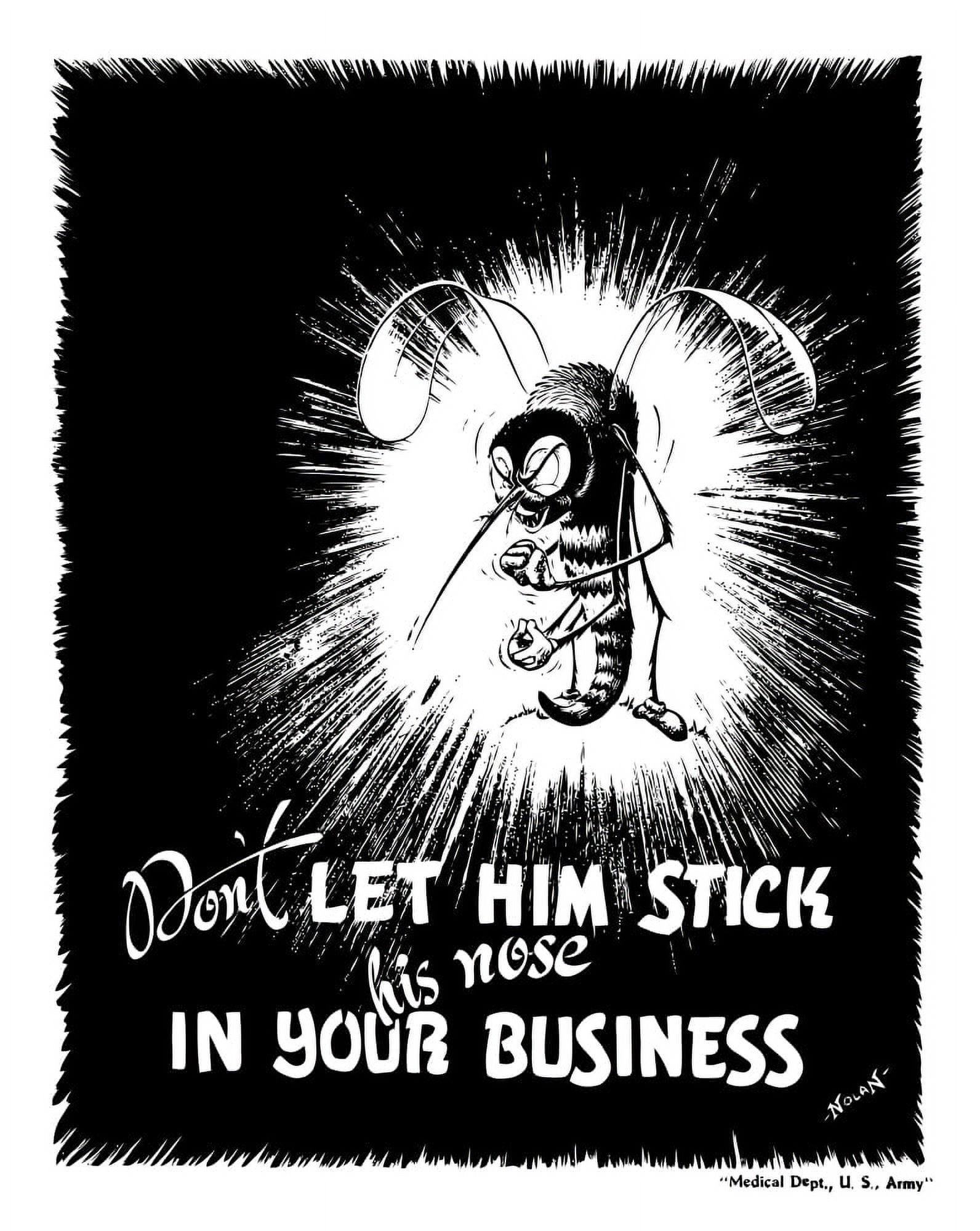Vintage World War II poster of a menacing cartoon mosquito Canvas Art - John ParrotStocktrek Images (26 x 32)