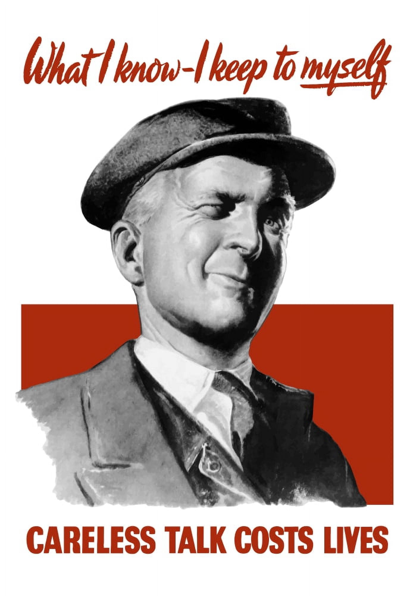 Vintage World War II poster of an older man winking at the viewer Canvas Art - John ParrotStocktrek Images (12 x 17)