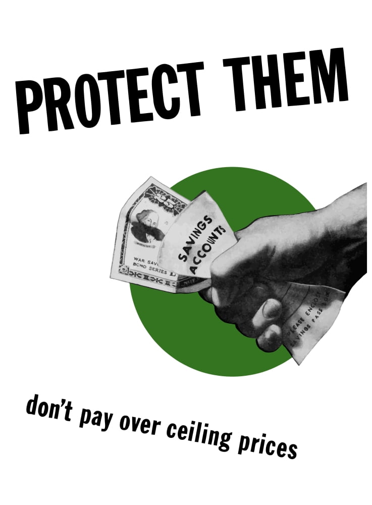 Vintage World War II poster showing a hand holding a savings bond Canvas Art - John ParrotStocktrek Images (24 x 33)