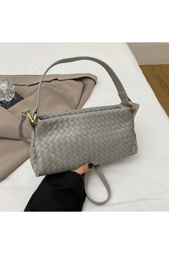 Vintage Woven Texture Shoulder Bag for Women, Stylish PU Crossbody Bag - Trendy 2025 Spring Casual Daily Matching Bag with Adjustable Strap