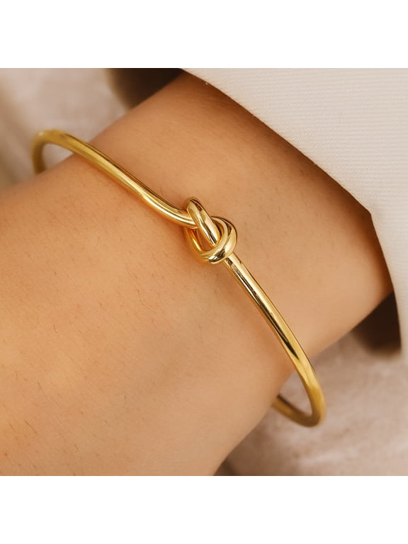 Vintage Woven Twist Texture Statement Bangle For Women, 14K Gold Filled Soft Outline Refined Minimal Craft Jewelry