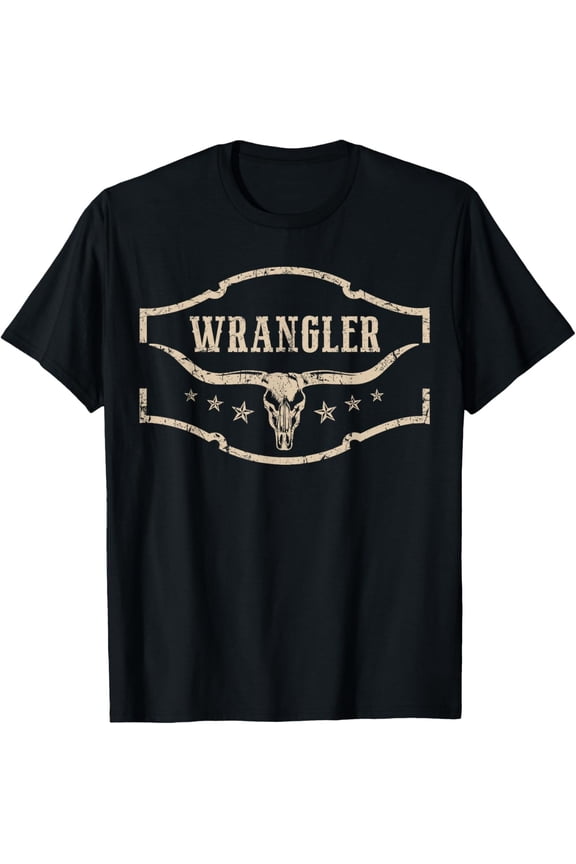 Vintage Wranglers Western Deserts Cowhide & Bulls Skulls T-Shirt All Size S-5XL