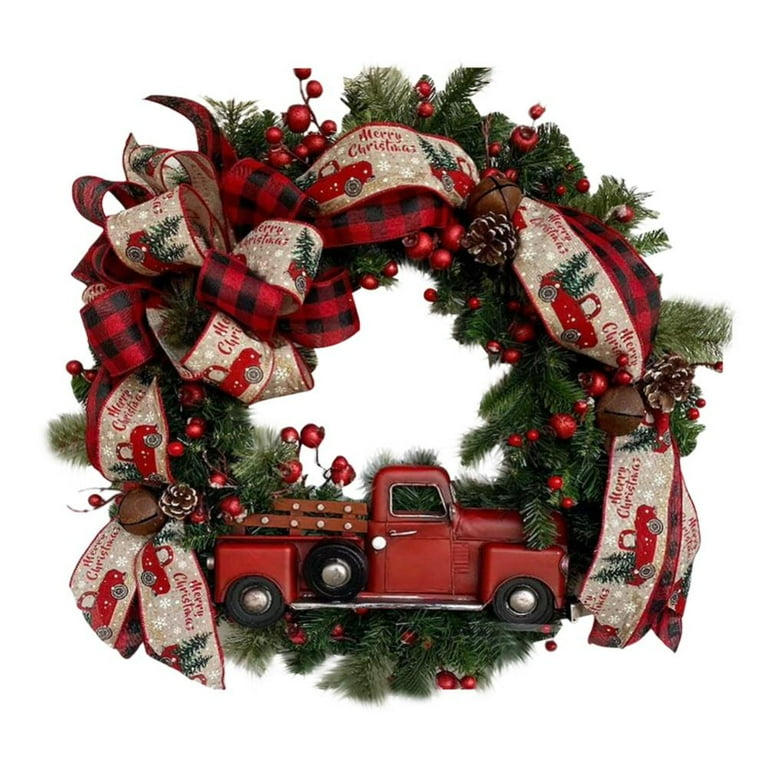 Vintage Wood Red Truck Garland Christmas Tree Ornament Hang Holiday Xmas Decor Vintage Wood Red Truck Garland Christmas Tree Ornament Hang Holiday Xmas Decor