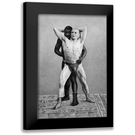 Vintage Wrestler 11x14 Black Modern Framed Museum Art Print Titled - Champion Russian Wrestler