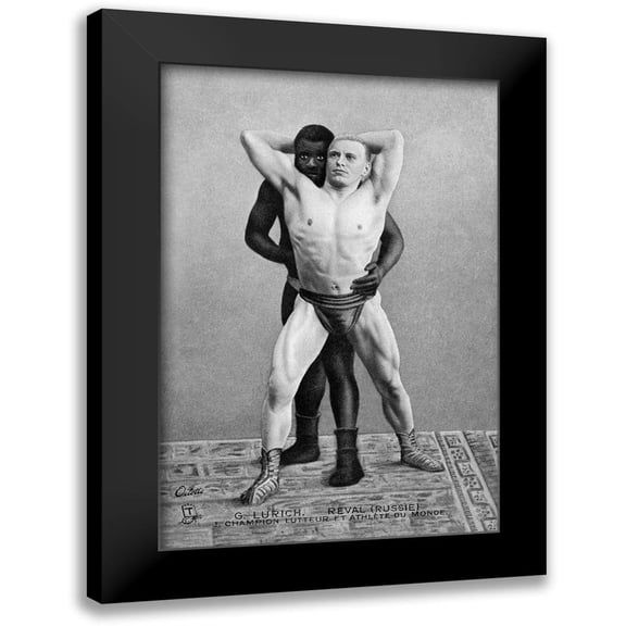Vintage Wrestler 11x14 Black Modern Framed Museum Art Print Titled - Champion Russian Wrestler