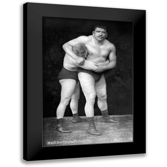 Vintage Wrestler 11x14 Black Modern Framed Museum Art Print Titled - Wrestling Headlock