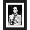 thumbnail image 1 of Vintage Wrestler 13x18 Black Ornate Wood Framed with Double Matting Museum Art Print Titled - Russian Wrestler with Medals, 1 of 4