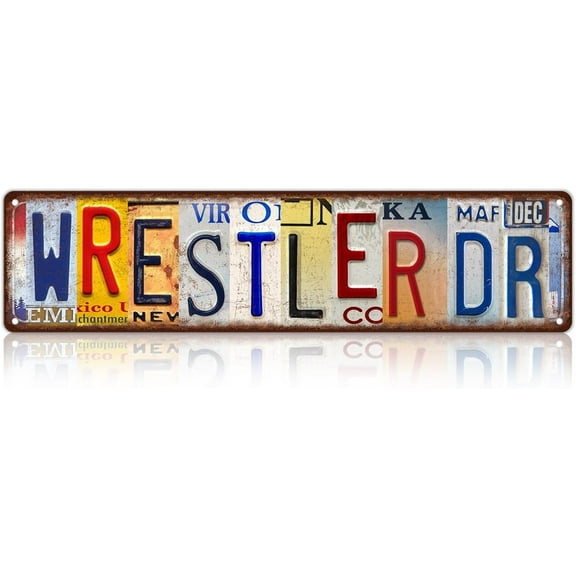 Vintage Wrestler Dr Wall Decor Street Signs Home Bar Coffee Metal Tin Signs 16 x 4 Inches
