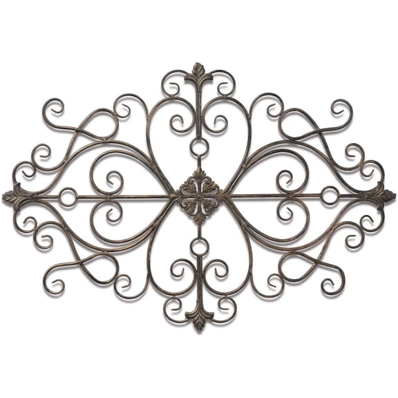 Vintage Wrought Iron Scroll Wall Art - Metal Home Decor for Bedroom & Living Room