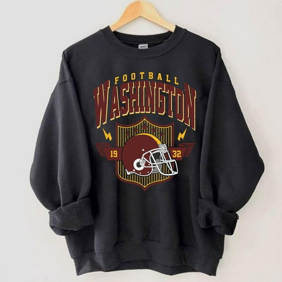 Vintage Wshington Est 1932 Football Crewneck Sweatshirt, Game Day Shirt,Black Color,Size 2XL