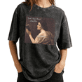 thumbnail image 1 of Vintage Wuthering Heights Emily Brontë Landscape Wash Print Tshirt S-2XL Acid Washed Black Graphic Tees Casual Shirts for Reader Tops, 1 of 4