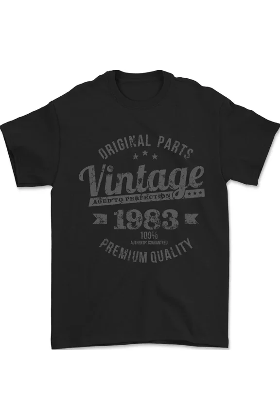 Vintage Year 42Nd Birthday 1983 Mens Womens S-5Xl T-Shirt Black
