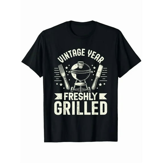 Vintage Year Freshly Grilled BBQ Summer Fun Quote Unisex T-Shirt