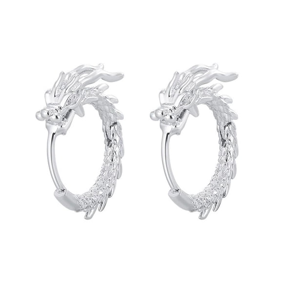 Vintage Year of The Dragon Earrings Simple Cold Wind Matching Ear Rings ﻿ X Gift For Her