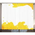 thumbnail image 1 of Ambesonne Vintage Yellow Curtains 2 Panel Set, Watercolor Stain, 108" x 63", Yellow White, 1 of 3