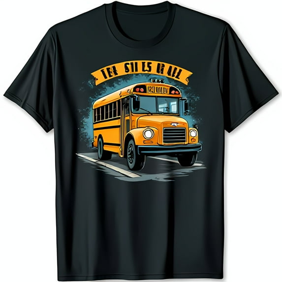 Vintage Yellow School Bus T-Shirt The Bus is Back Graphic Tee for Nostalgic School Days