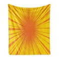 thumbnail image 1 of Vintage Yellow Soft Flannel Fleece Throw Blanket, Sun Burst with Halftone Effect Comic Book Style and Pop Art Design, Cozy Plush for Indoor and Outdoor Use, 50" x 70", Orange and Yellow, by Ambesonne, 1 of 5