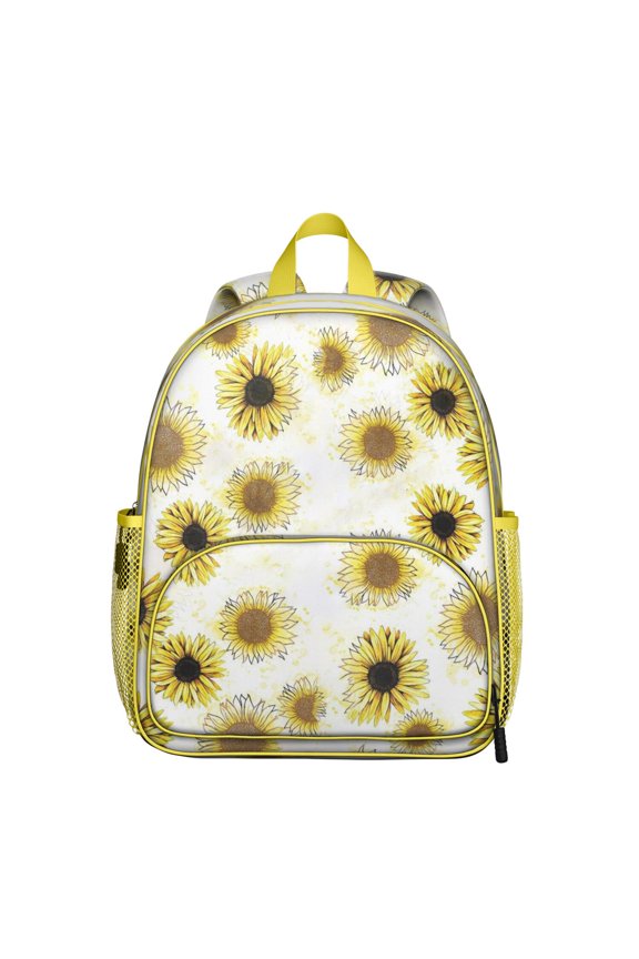 Vintage Yellow Sunflower Students Backpack - Rustic Floral and Bee Design, Comfortable Dual Shoulder Support, Water-Repellent Lightweight School Bag