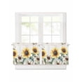 thumbnail image 1 of Vintage Yellow Sunflowers Short Blackout Curtains 24 Inch Long American Pastoral Style Rod Pocket Kitchen Curtains, 2 Panels Thermal Insulated Room Darkening Drapes for Bedroom, 42"W x 24"L, 1 of 5