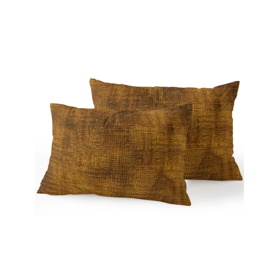 Distrees Pattern Vintage Yellow Texture Outdoor Throw Pillows with Inserts Set of 2, 12 ...