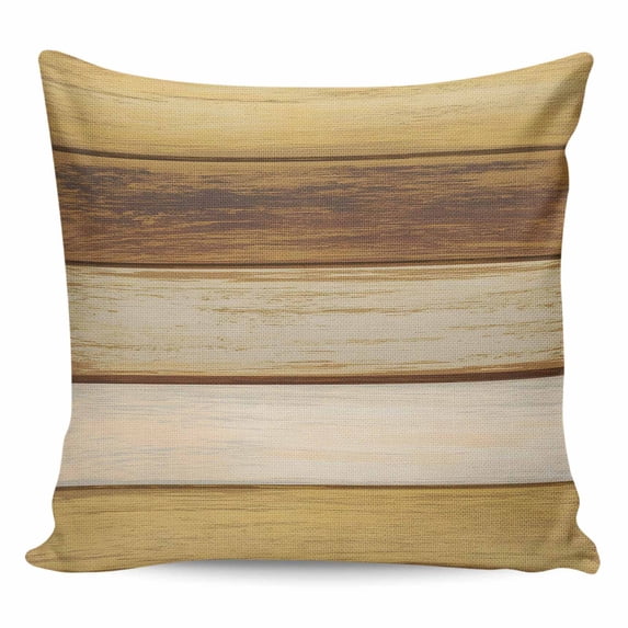 Vintage Yellow Wood Pillow Covers 16x16 Inch Decorative Throw Pillow Cover, Farmhouse Retro Wooden Plank Sofa Pillowcases Accent Cushion Case Home Decor Bedroom Living Room