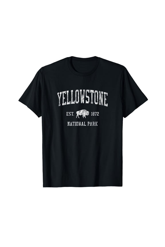 Vintage Yellowstone National Park Bison Graphic T-Shirt for Outdoor Enthusiasts