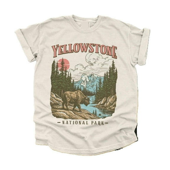 Vintage Yellowstone National Park TShirt, Retro US Parks Tee Shirt, Trendy Granola Girl
