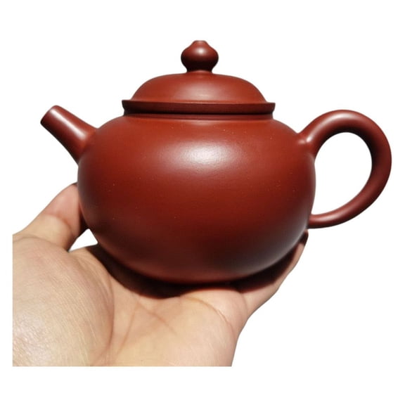 Vintage Yixing Zisha Teapots Yellow Tea Handcrafted Artisan Made Sculpted Traditional Exquisite Spherical Sleek Lined