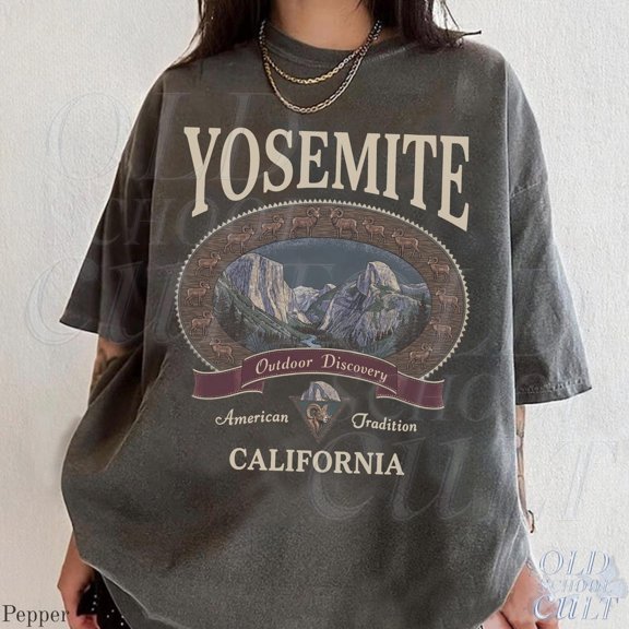 Vintage Yosemite National Park Graphic Tshirt, Retro Outdoor Discovery 90s California Shirt, Unisex Cotton T-Shirt, Sizes S-3XL