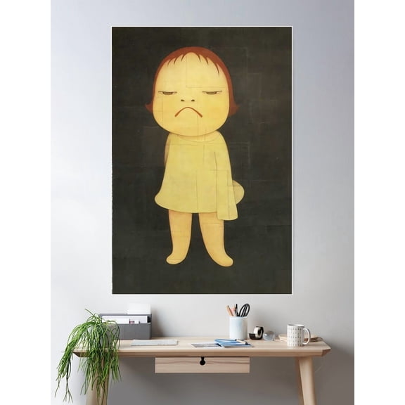 Vintage Yoshimoto Nara | Angry Baby Girl, Upset Poster Wall Art, Modern Wall Decor For Living Room Bedroom, 8x12 UNFRAMED