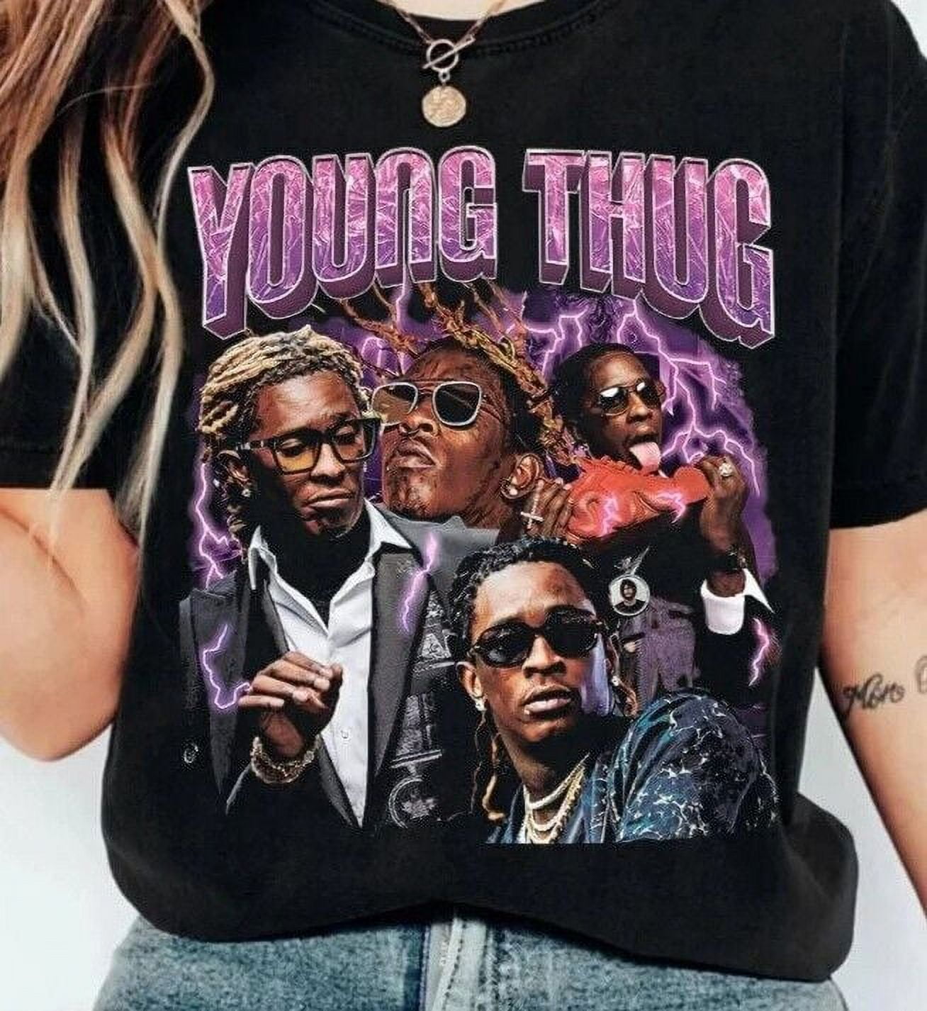 Vintage Young Thug Shirt, Young Thug New Bootleg 90S Black T
