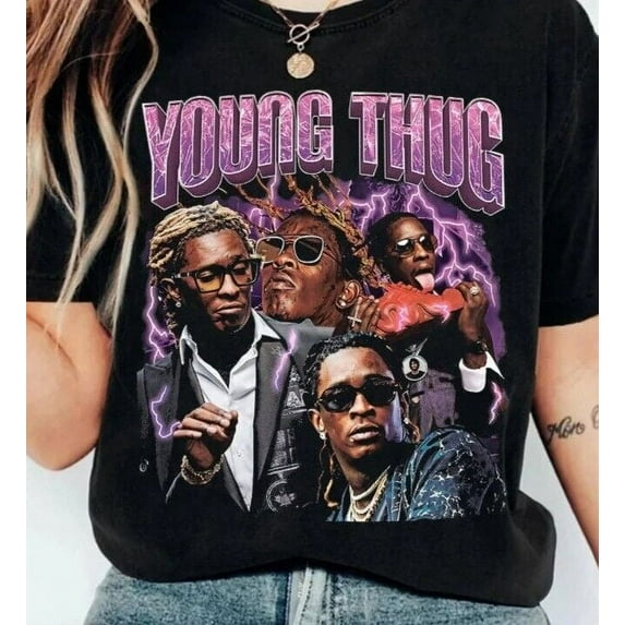 Vintage Young Thug Shirt, Young Thug New Bootleg 90S Black T-Shirt, Music Rap Si