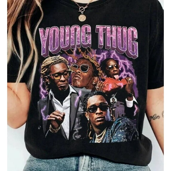 Vintage Young Thug Shirt, Young Thug New Bootleg 90S Black T-Shirt, Music Rap Si