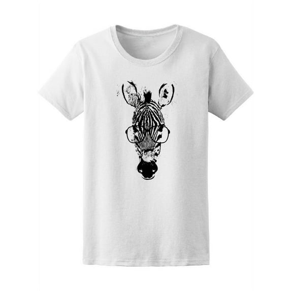 Vintage Zebra With Glasses T-Shirt Women -Image by Shutterstock, Female Large
