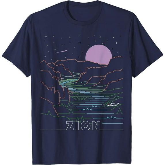 Vintage Zion National Park I Hiked Angels Landing Zion Utah Unisex T-Shirt for Men Women Kids Toddler,Navy Color,Size 2T
