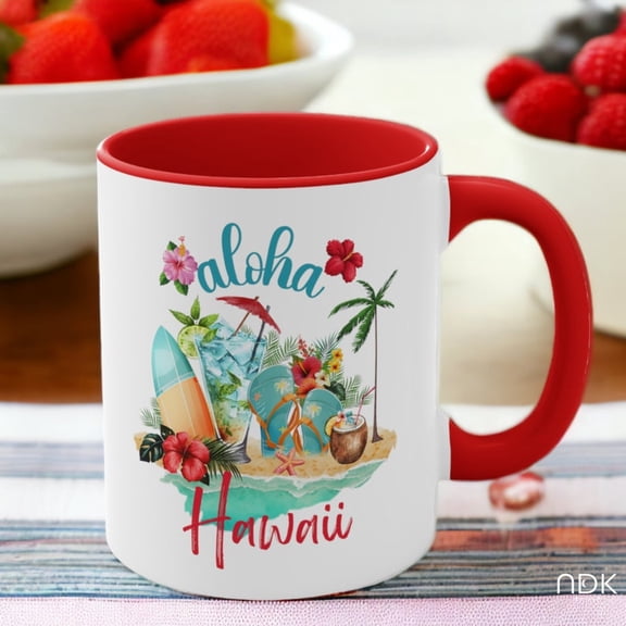 Vintage a1loha HawaI1I Coffee Mug PerS1onalized, CH1Ristmas Maui Tin Mug Gift, Destination Wedding Favor, VaC1Ation S1ouvenir, HawaI1I Birthday Mug
