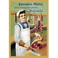 thumbnail image 1 of Vintage advertising poster for warehouse ham, bacon and sausages showing a butcher in action.  "Pantale_n Mu_oz - Valladolid - Almac_n de, 1 of 1