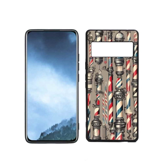 Vintage-barber-pole-designs-5 Phone Case, Designed for Google Pixel 6 Pro(2021) Case Soft Silicon for women girls boys wife gift,Shockproof Phone Cover