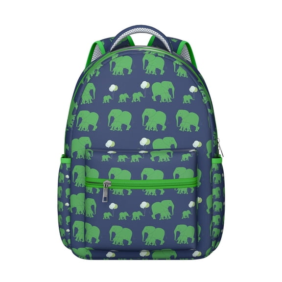 Vintage boho elephant print Student’s backpack with tribal mandala and floral pattern, waterproof and scratch-resistant, breathable padding, ideal for outdoor activities