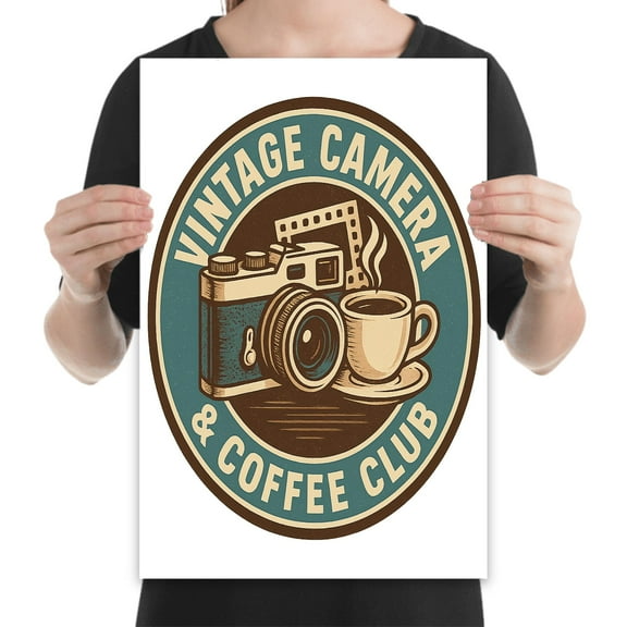 Vintage Camera Club Art - Photography Enthusiasts - 13x19 Poster Print - Wall Decor