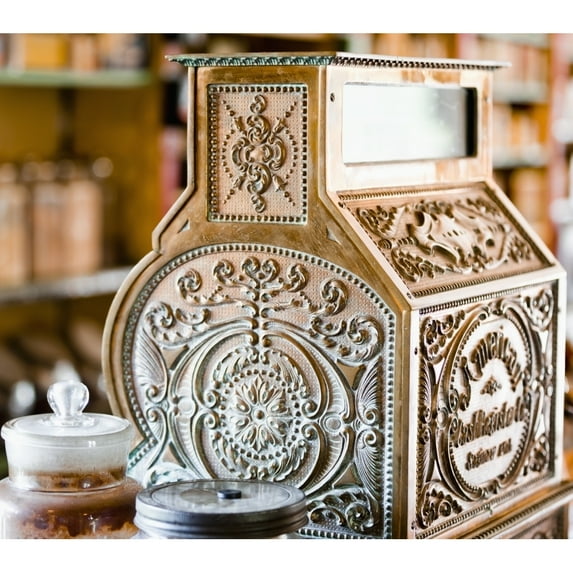 Vintage cash register in Kilby General Store Museum at Kilby Historic Site
