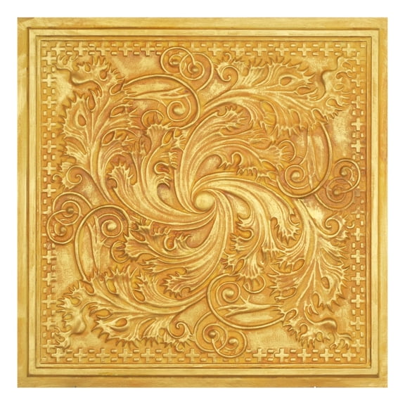 Vintage ceiling tiles Embossed ceiling panels for Cafes and Bars PL62 Golden 10Pcs/pack