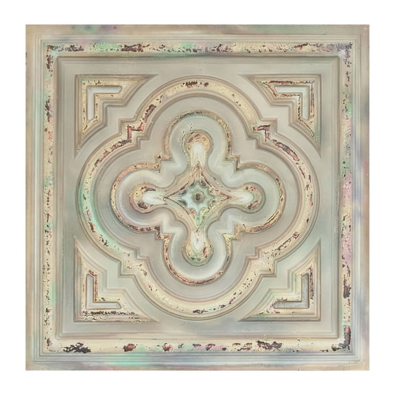 Vintage ceiling tiles Embossed wall panels for Restaurant PL36 Distress crack multicolor white 10Pcs/pack