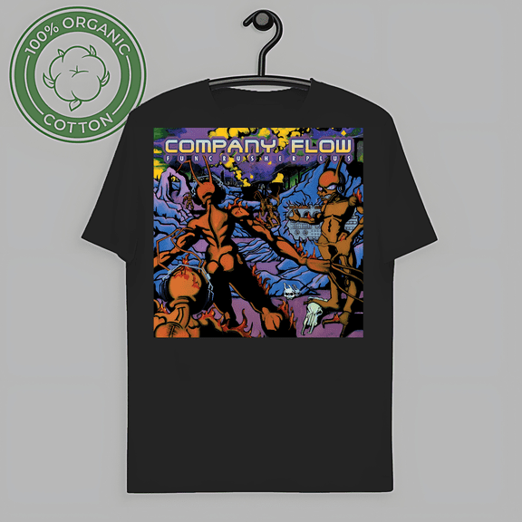 Vintage company flow For Fans Classic Mens Black T-Shirt Size S 5XL Ship from US-TH65371