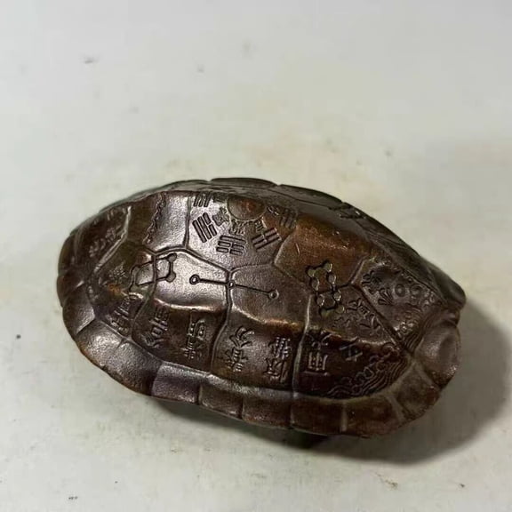 Vintage copper alloy turtle shell statue home desktop decoration