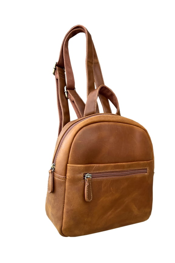 Vintage cowhide leather backpack with adjustable strap gift for her Christmas and mothers day gift