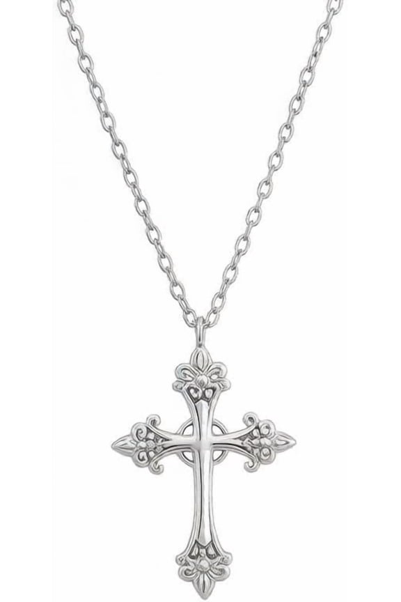Vintage cross necklace, women's style, chunky cross layered necklace, black beaded cross chain pendant rosary, gothic cool Y2K style women's necklace, customized gift for religious purposes.