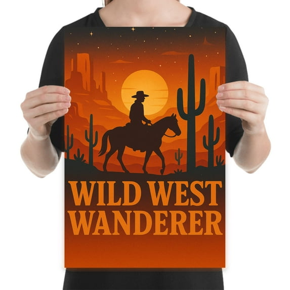 Vintage Desert Wanderer Art - Rustic Cabin Decor - 13x19 Poster Print - Nature