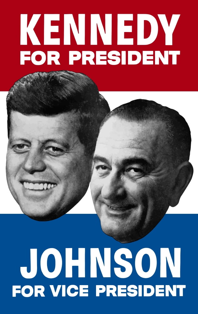 Vintage election poster showing the 1960 Democratic nominees Canvas Art - John ParrotStocktrek Images (12 x 18)