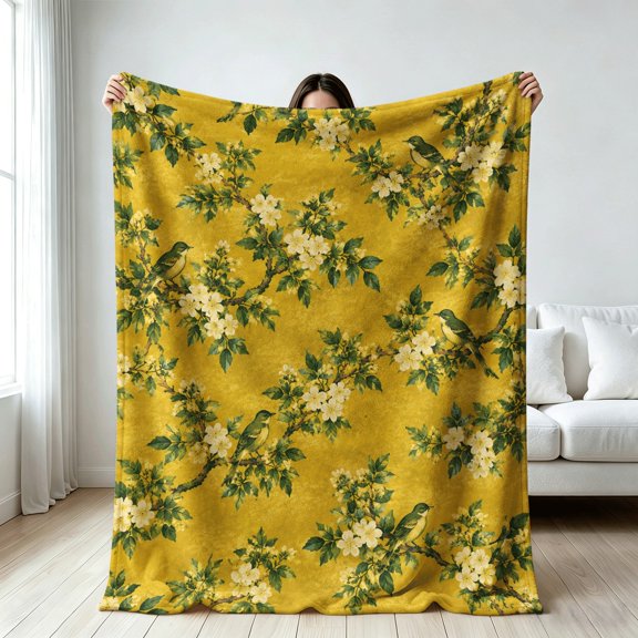 Vintage flower blanket for women,Soft Flannel Throw Blanket, Festive Gifts, gift for Birthday, Valentine's Day, Christmas, Holiday, Anniversary, Four Seasons Universal Home Decor Gifts